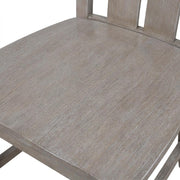 Solid Wood Dining Chair with Curved Back by Furnifact – Wood, Washed Gray Taupe, Pack of 2