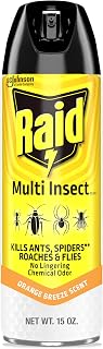 Raid Multi Insect Killer, Orange Breeze Scent, Kills Ants, Roaches, Spiders and Other Insects on Contact for Indoor and Outdoor Use - 15 Oz