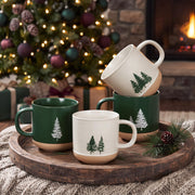 Bokon Christmas Tree Coffee Mugs, 16 oz Ceramic Cups, Set of 4