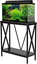 Aquatic Fundamentals 29/37 Gallon Metal/Wood, Aquarium Stand, Console Table, 30.25" L x 13" W, Black
