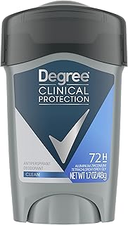 Degree Men Antiperspirant Deodorant Clean 72-Hour Sweat & Odor Protection Prescription-Strength Antiperspirant For Men with MotionSense Technology 1.7 oz
