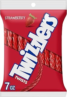 Twists Strawberry Flavored Chewy Candy Bag by Twizzlers – 7 Ounce (Pack of 1), Red, Model 8075_1