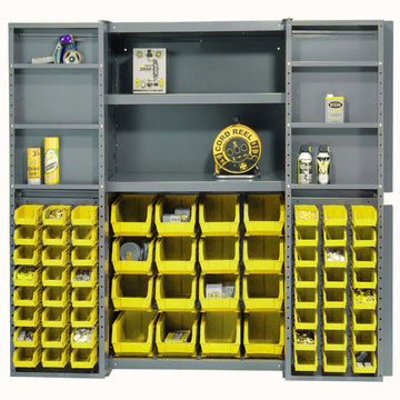 Deep Door Bin Cabinet by Global Industrial – 16 Gauge Steel, Grey, Model 662139YL
