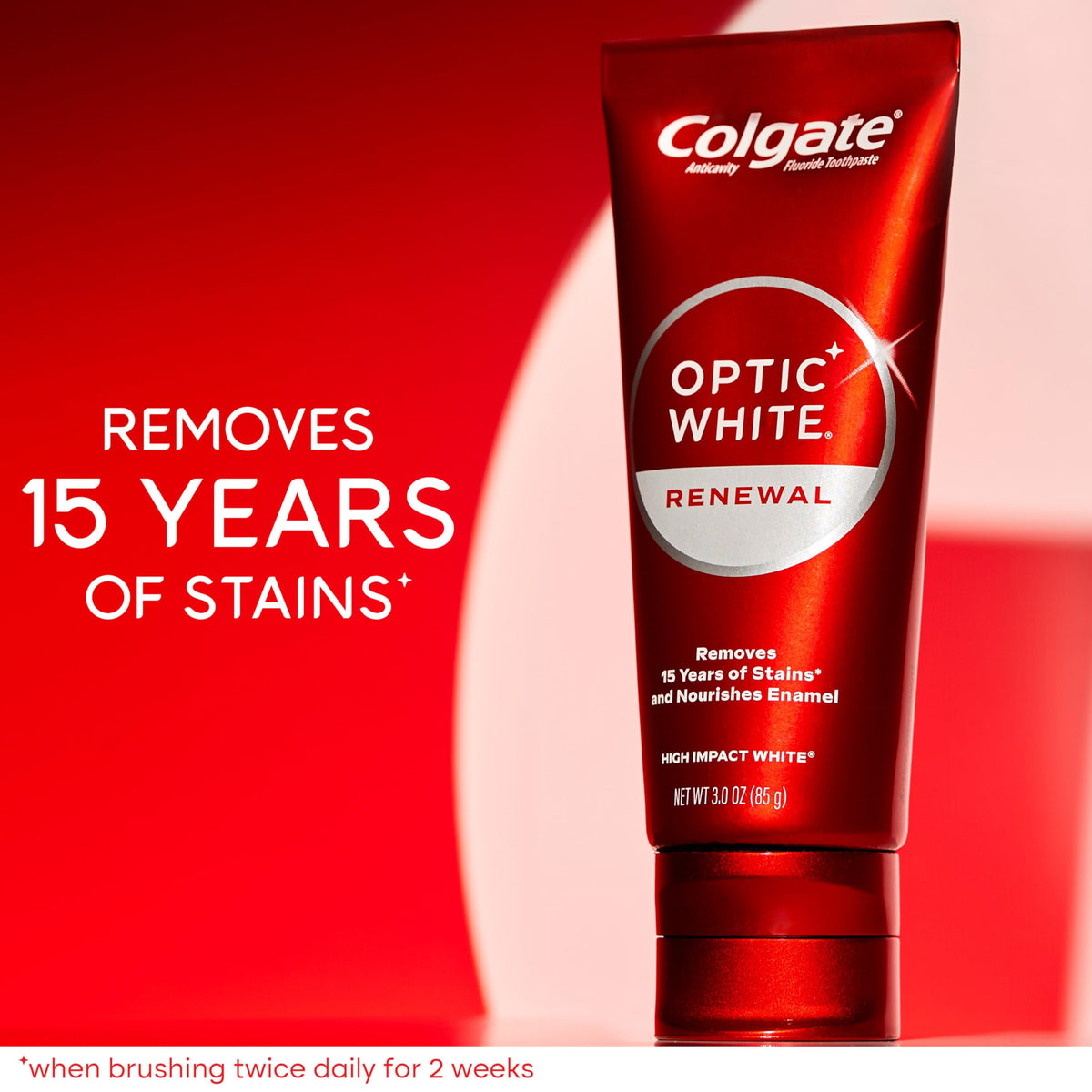 Optic White Renewal Teeth Whitening Toothpaste by Colgate – 1.5 Fl Oz (Pack of 2), Pack of 2, Model 61038726