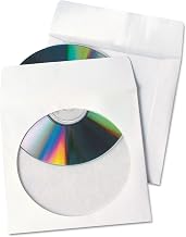 Quality Park Tech-No-Tear CD/DVD Sleeves, White, Pack Of 100 (77203)