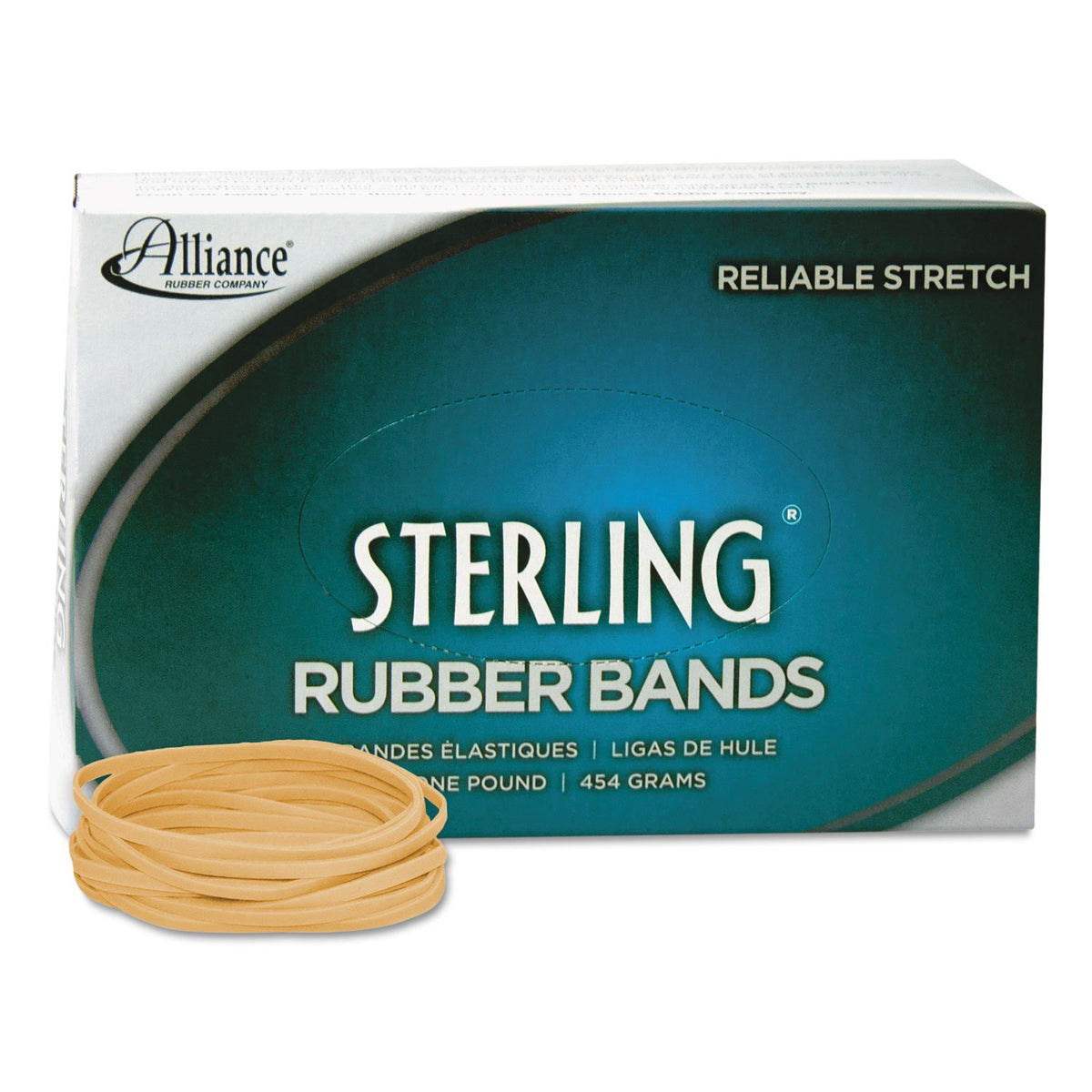 ALL- Sterling Ergonomically Correct Rubber Bands- No. 33-3.5 x .13-850 Bands-1lb Box by Alliance – Rubber, Natural, Model 24335