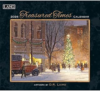 Lang Treasured Times 2026 Wall Calendar – 12-Month Calendar with Stapled Binding, Linen-Embossed Nostalgic Artwork by D.R. Laird, 13.4" × 12"