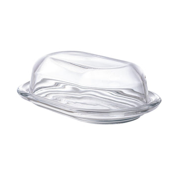 Biscotti Basic-beurrier 19.5 cm x 13 cm by Pasabahce – 2 éléments, 420 milliliters, Glass, White., Pack of 2