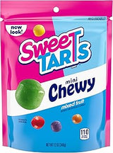 SweeTARTS Mini Chewy Mixed Fruit Flavored Candy, Resealable Bag, 12 oz | Cherry grape lemon apple orange, sweet tart chewy, resealable share bag, party candy, lunchbox, sharing