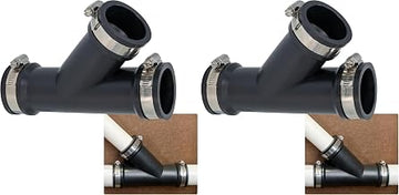 Fernco 2 in. Hub Flexible PVC Wye DWV Pipe Fitting Connector for Cast Iron, Steel and Plastic Connections in Black (Pack of 2)