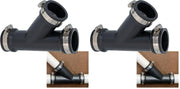 2 in. Hub Flexible PVC Wye DWV Pipe Fitting Connector for Cast Iron by Fernco – 2 Inch (Pack of 2), Black, Pack of 2, Model QY-200