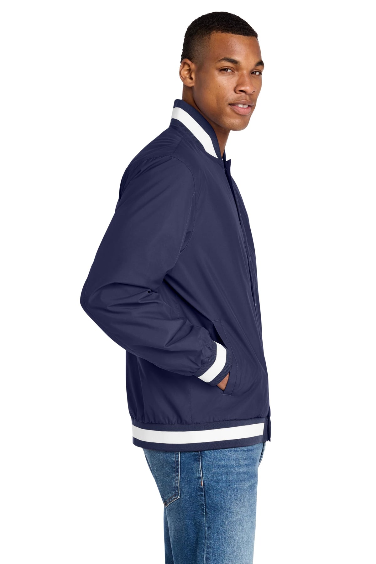 Unisex Insulated Varsity Jacket by SPORT-TEK – 4X-Large, True Navy, Model 2140071