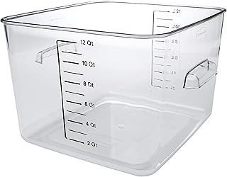 Rubbermaid Commercial Products Space Saving Square Food Storage Container 12 Quart Clear for Kitchen/Sous Vide/Meal Prep