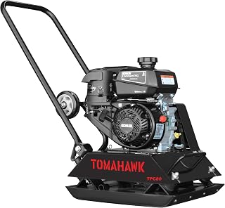 Tomahawk Power 6 HP Gas Economic Plate Compactor Walk Behind Vibratory Dirt Soil Plate Compactor (Compactor + Wheels)