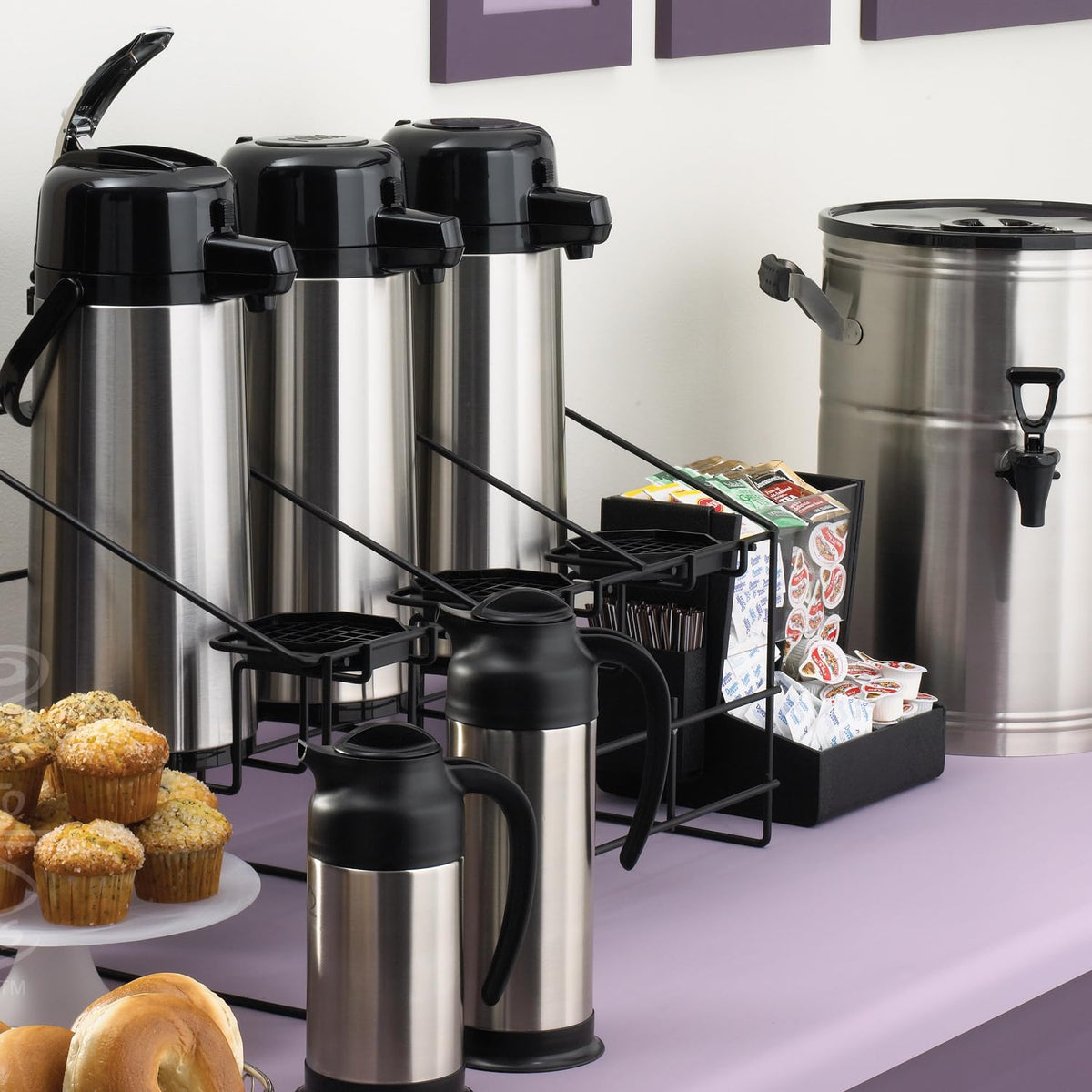 Service Ideas 64.2 Ounces / PUMP LID / Brushed Thermal Carafes