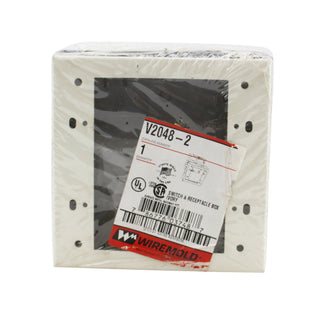 Two Gang Box Fitting by Wiremold – 78"L x 4.75"W x 1.75"H, Metal, White, Model V2048-2