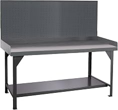 Durham Heavy Duty Steel/Iron Workbench with Back/End Stops and Pegboard, DWB-3072-BE-PB-95, 4000 lbs Capacity, 30" Length x 72" Width x 58" Height