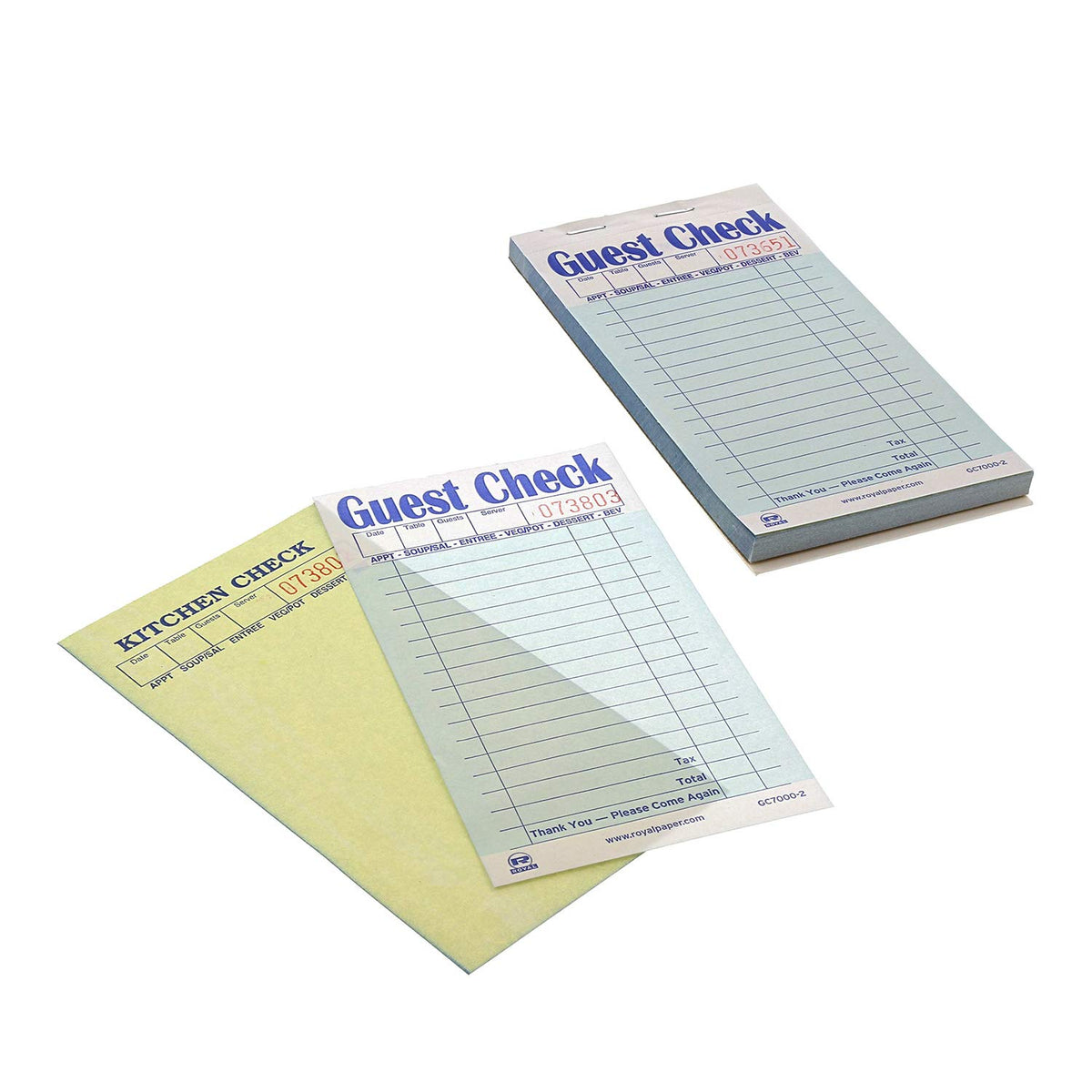 AmerCare Royal Green Guest Check Paper Receipt Book by AmerCareRoyal – Green, Model GC7000-2-C