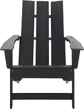 SEI Outdoor Patio Furniture - Olivia All Weather Adirondack Chair - Transitional Design Black HDPE - Ideal for Patio, Backyard (OD350601)