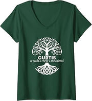 Women's Curtis Irish Family Name Celtic Irish Roots V-Neck T-Shirt