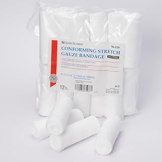 Henry Schein Conforming Stretch Gauze Bandage, 4" x 4.1Yd, 6-Ply, 12 Ct