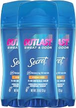 Secret Outlast Antiperspirant Deodorant for Women, 72hr Sweat & Odor Protection, Ph Balancing Minerals, Invisible Solid, Hygienic Fresh Scent, 2.6 oz (Pack of 3)
