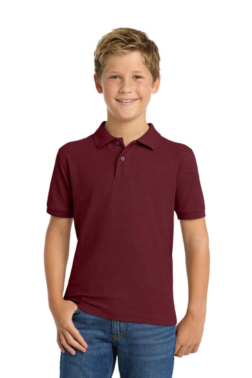 ® Youth Silk Touch™ Polo. Y by Port Authority – Silk, Burgundy, Model SNM-208935