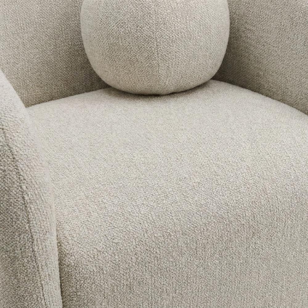 Chenille Fabric Armchair with Swivel Base by Furnifact – Polyester, Dove Gray