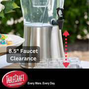 Cold Beverage Dispenser by Tablecraft – 3.5 gallons, Stainless Steel, Silver, Model N175