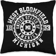 West Bloomfield MI | Michigan | Vintage City Apparels Throw Pillow