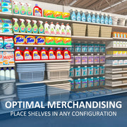 Single Sided Gondola Shelving Add-On Kit 48x54x19 PLT Platinum by Lozier – 54" H, Alloy Steel, Platinum, Model KP1031.39W