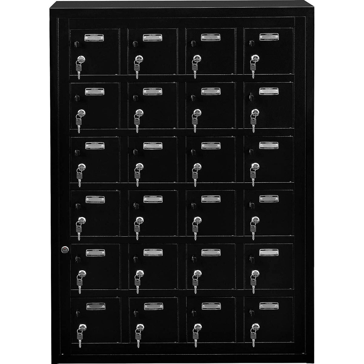 24 Doors Tablet & Cell Phone Locker by Global Industrial – Alloy Steel, Black, Model 493332BK