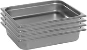 HUBERT Half Size Stainless Steel Steam Table Pan, 4 Pack, 2.5" Deep, 24 Gauge, NSF