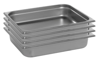 Half Size Stainless Steel Steam Table Pan by HUBERT – Stainless Steel, Pack of 4, Model 216705
