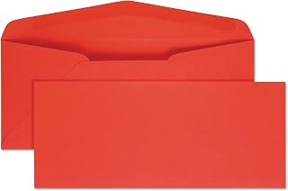 Quality Park Colored Envelope, Traditional, #10, Red, 25 per Pack (11134)