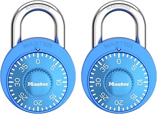 Master Lock Locker Lock, Combination Padlock for Gym and School Locker, Blue, 2 Pack, 1528EC2