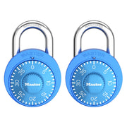 Combination Padlock by Master Lock – 2 Pack, Metal, Blue, Pack of 2, Model 1528EC2