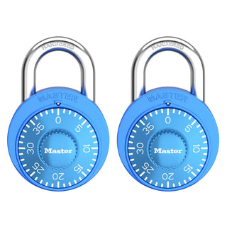 Combination Padlock by Master Lock – 2 Pack, Metal, Blue, Pack of 2, Model 1528EC2