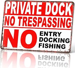 Private Dock Warning Metal Sign 8x12 Inch for Lakeside Wall Decor