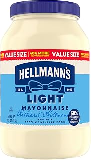 HELLMANN'S Light Mayonnaise 48 oz, Lite Mayo Jar, Sandwich Spread 1PK