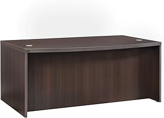 Safco Mayline ABD7242LDC Aberdeen Series Laminate Bow Front Desk Shell 72w x 42d x 29-1/2h Mocha