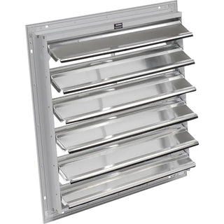 Aluminum/Steel Shutter For 30" Venturi Mounted Exhaust Fan by Air Conditioning Products – 34"L x 33.13"W x 3.25"H, Aluminum/Steel, Model 245733