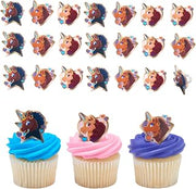 DecoPac Afro Unicorn Rings, 24 Magic Within Cupcake Decorations, For Birthday Parties & Celebrations, Food Safe Cake Toppers – 24 Pack
