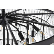 Josephine 29 Light Chandelier Black by Lighting Design – Iron and Crystal, Black