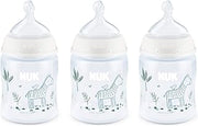 NUK Smooth Flow Anti Colic Baby Bottle, 5 oz, 3 Pack, Zebra