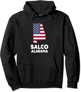 Distressed Patriotic USA Flag Salco, Alabama Pullover Hoodie
