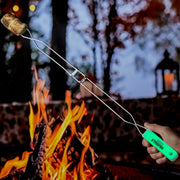 Glow-In-The-Dark HERSHEY’S Foldable Roasting Fork by Mr. Bar-B-Q – Extra Long, Alloy Steel, Silver, Pack of 2, Model 01246HSY