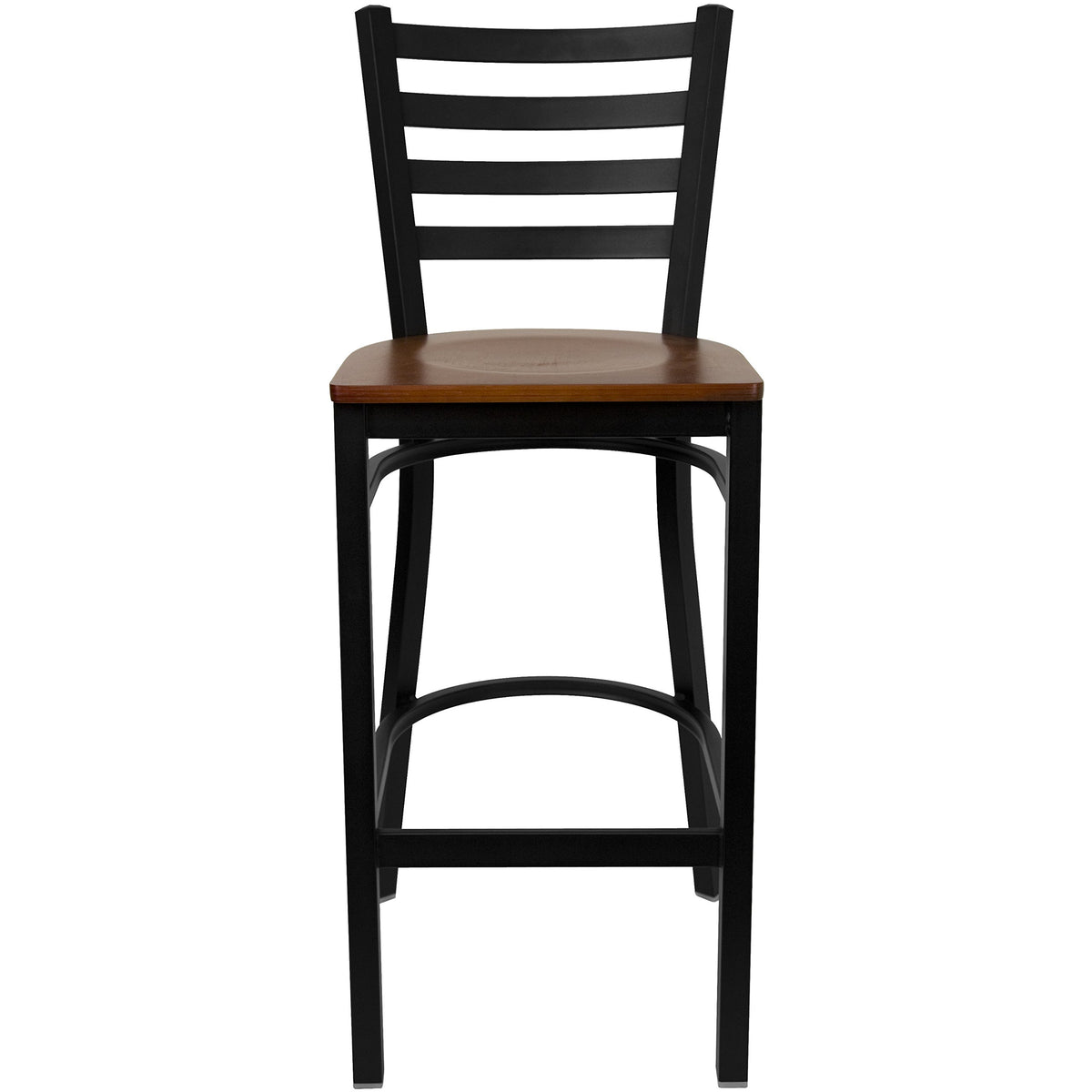 Flash Furniture Cherry Wood Seat/Black Metal Frame / Set of 1 / Traditional Barstools