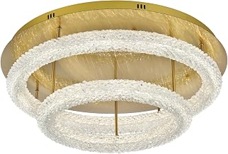 Elegant Lighting Bowen 29.5" Led Flush Mount in Satin Gold