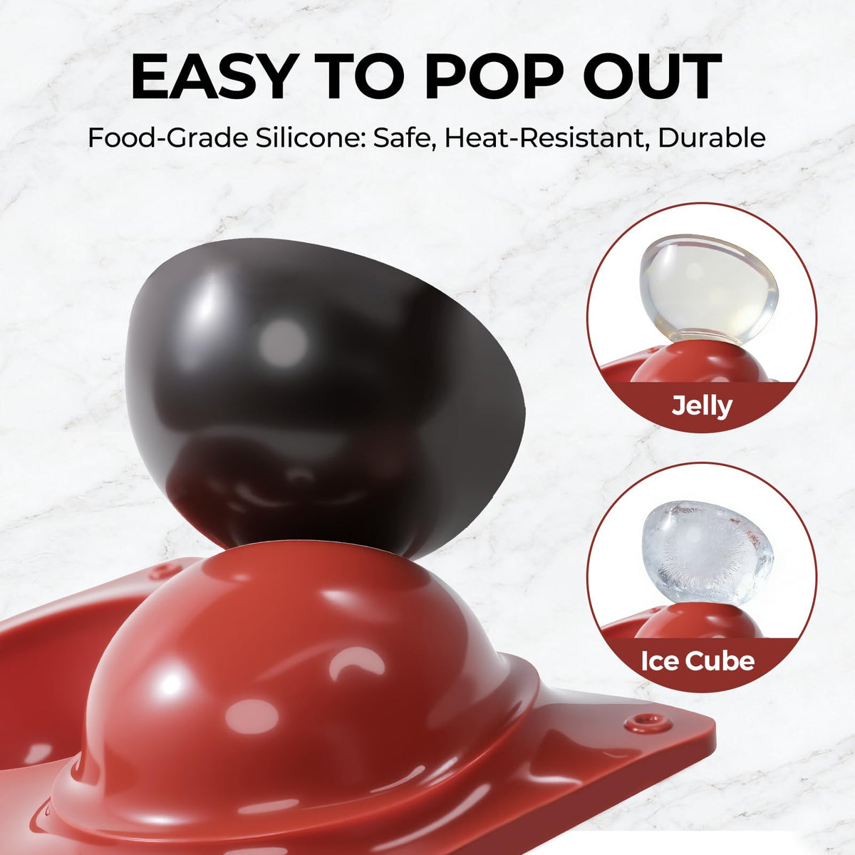 Fimary Silicone Semi Sphere Molds, 3 Pack 1 1.6 2.7 Inch, 6 15 24 Cups